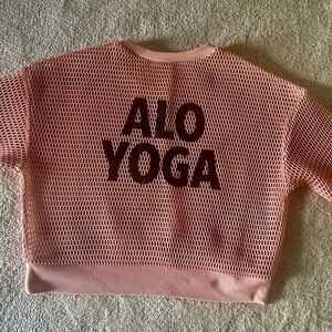 ALO Yoga Pink Mesh Sweater